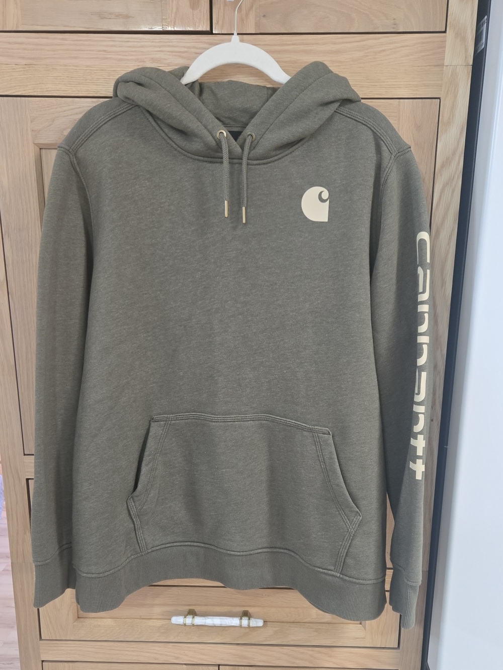 Carhartt Olive Green Logo Pullover Hoodie